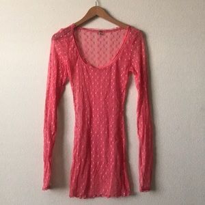 Free People Polka Dot Mesh Shirt